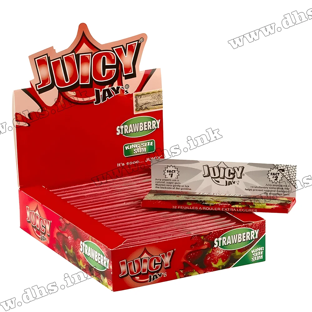Папір для самокруток Juicy Jays King Size Strawberry в уп. 32 шт
